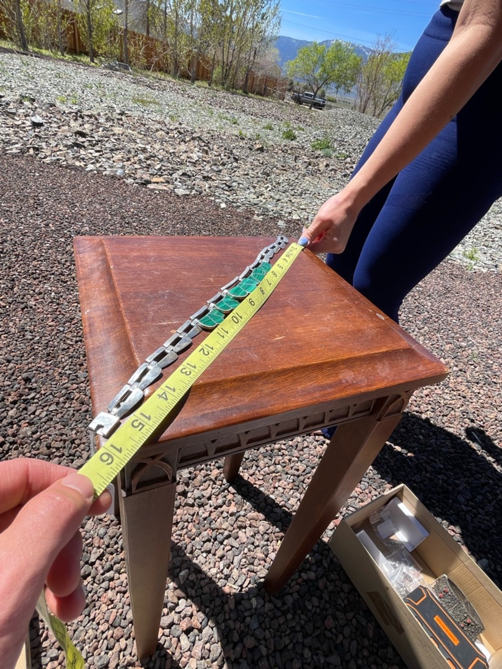 Vintage sterling silver heavy mexico malachite 925 necklace - Picture 10 of 12